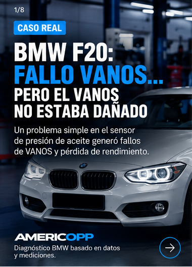 BMW F20 N13 case cover: VANOS faults and the oil pressure sensor connection