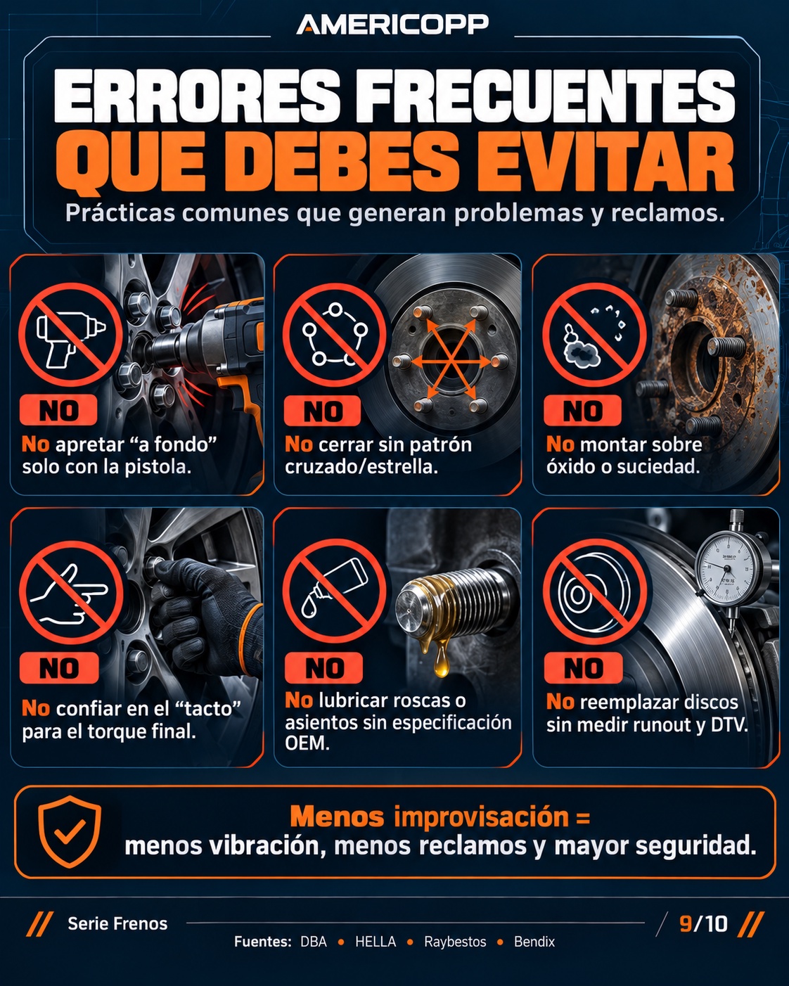 Errores frecuentes que deben evitarse al instalar ruedas y discos